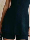 Halter Neck Cami and Shorts Sweater Set - Trendsi - Flyclothing LLC