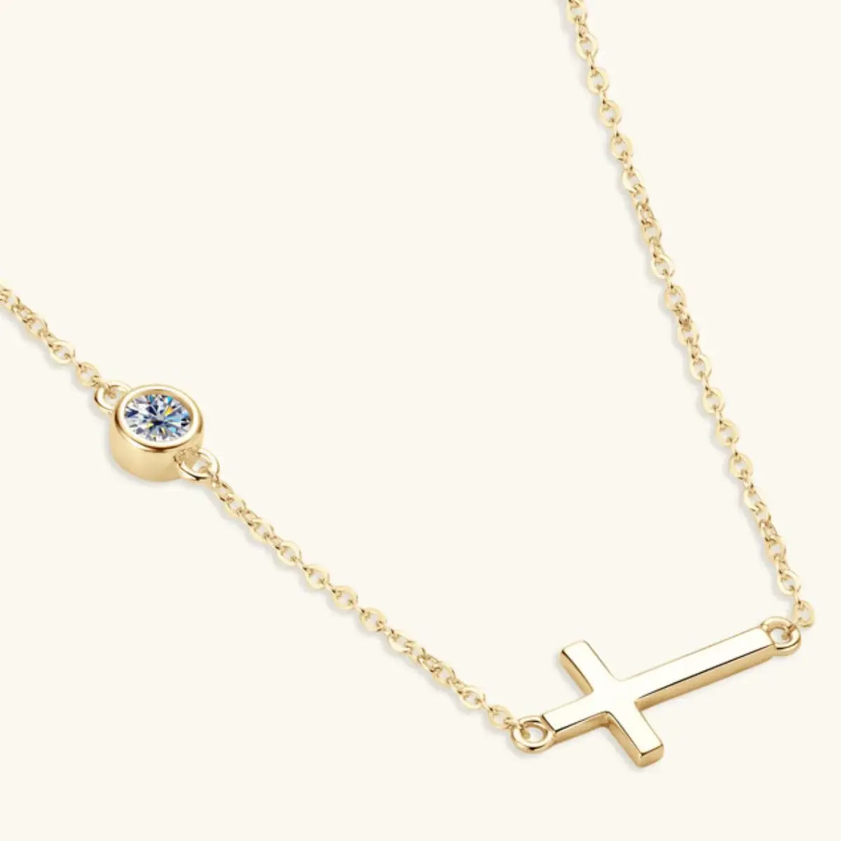Cross 925 Sterling Silver Moissanite Necklace - Trendsi - Flyclothing LLC