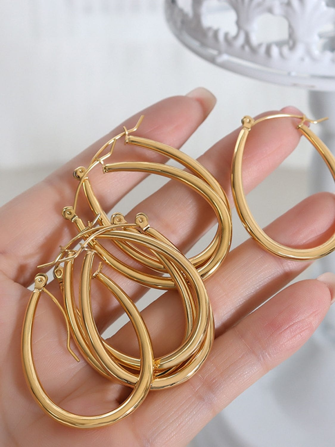18K Gold-Plated Titanium Steel Earrings - Trendsi