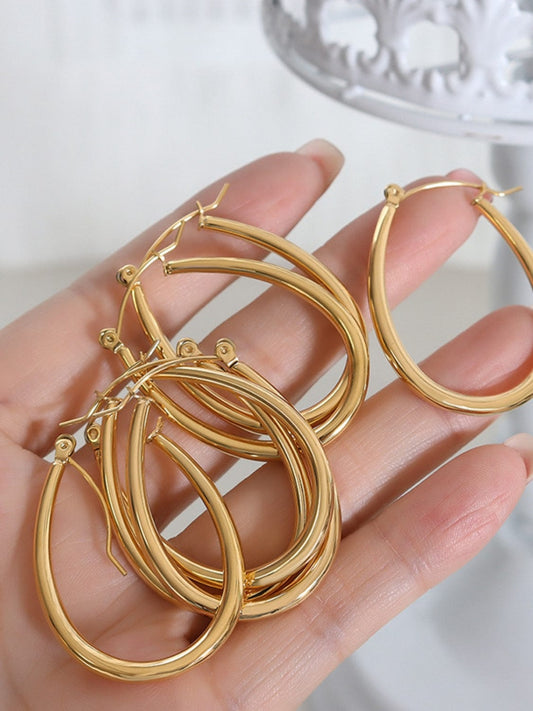 18K Gold-Plated Titanium Steel Earrings - Trendsi
