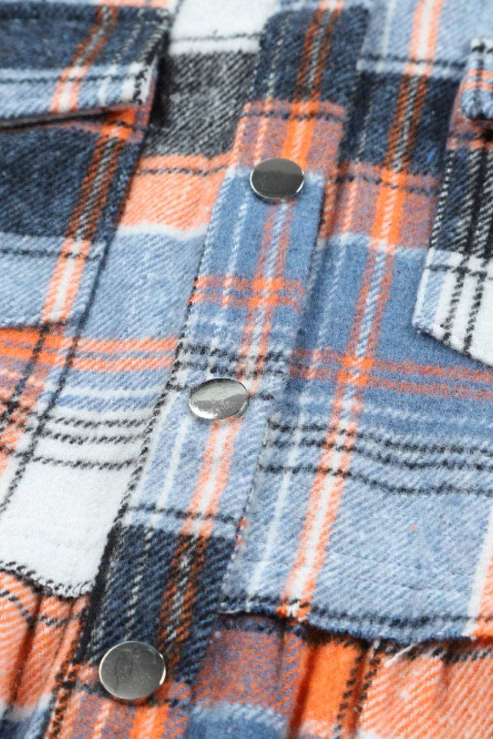 Plaid Collared Neck Long Sleeve Shirt - Trendsi - Flyclothing LLC