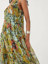 Printed V-Neck Sleeveless Dress - Trendsi - Flyclothing LLC