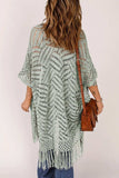 Openwork Open Front Cardigan with Fringes - Trendsi - Flyclothing LLC