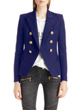Lapel Collar Long Sleeve Blazer - Trendsi - Flyclothing LLC