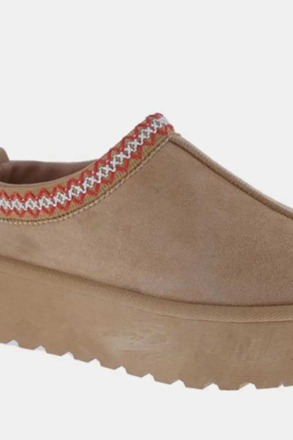 Weeboo Platform Embroidered Trim Slip-On Boots - Trendsi - Flyclothing LLC