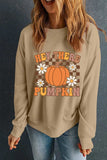 Pumpkin Graphic Long Sleeve Sweatshirt - Trendsi - Flyclothing LLC