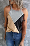 Color Block Grecian Neck Tank - Trendsi - Flyclothing LLC