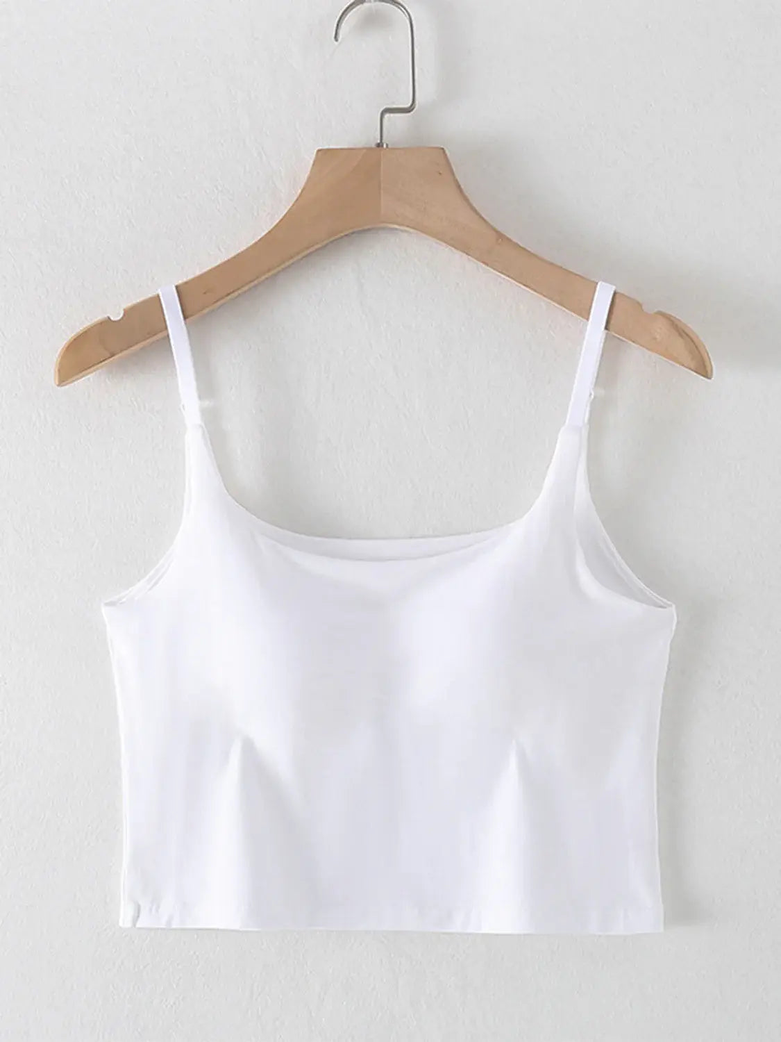 Scoop Neck Cropped Cami with Chest Pads - Trendsi - Flyclothing LLC