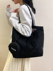 Canvas Tote Bag with Pouch - Trendsi