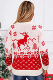 Angel Wings Deer Pattern Round Neck Long Sleeve Sweater - Trendsi - Flyclothing LLC