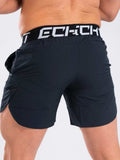 Men's Letter Elastic Waist Active Shorts - Trendsi - Flyclothing LLC
