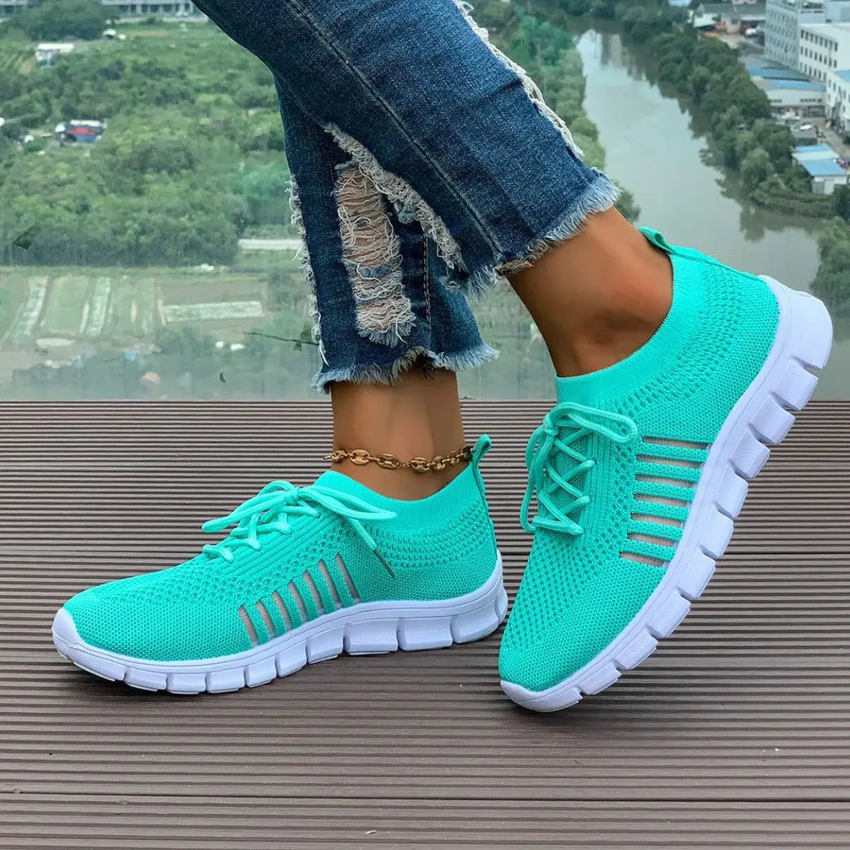 Breathable Mesh Round Toe Athletic - Trendsi - Flyclothing LLC