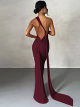 Backless One-Shoulder Ruched Bodycon Maxi Dress - Trendsi - Flyclothing LLC