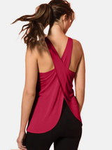 Crisscross Scoop Neck Active Tank - Trendsi - Flyclothing LLC