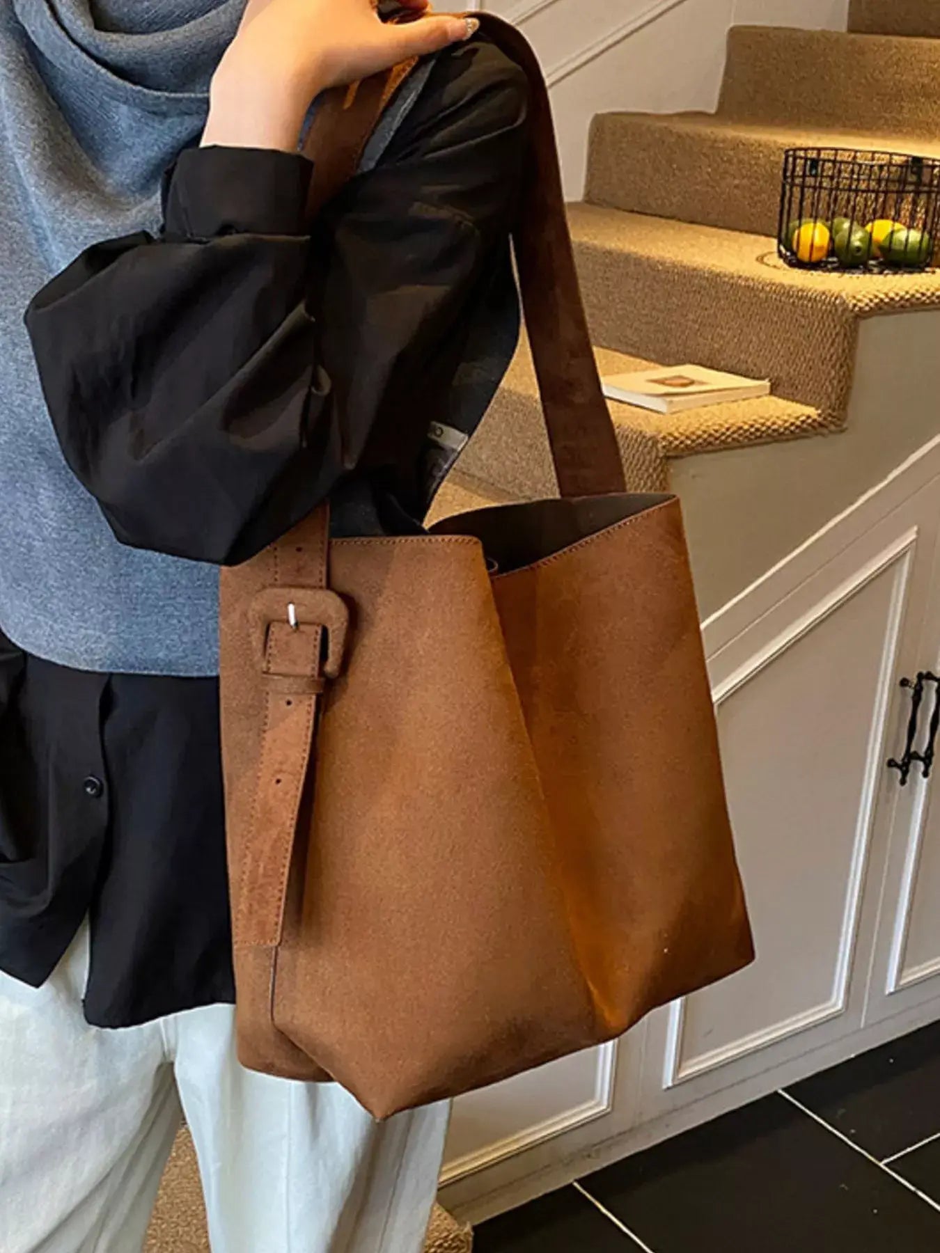 Buckle Adjustable Strap Tote Bag - Trendsi - Flyclothing LLC