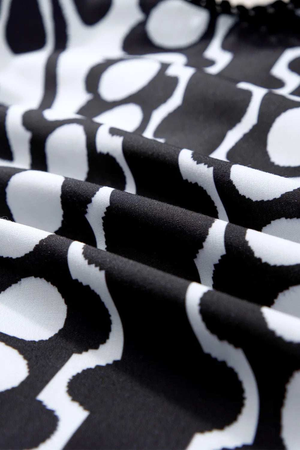 Printed Round Neck Half Sleeve Blouse - Trendsi - Flyclothing LLC