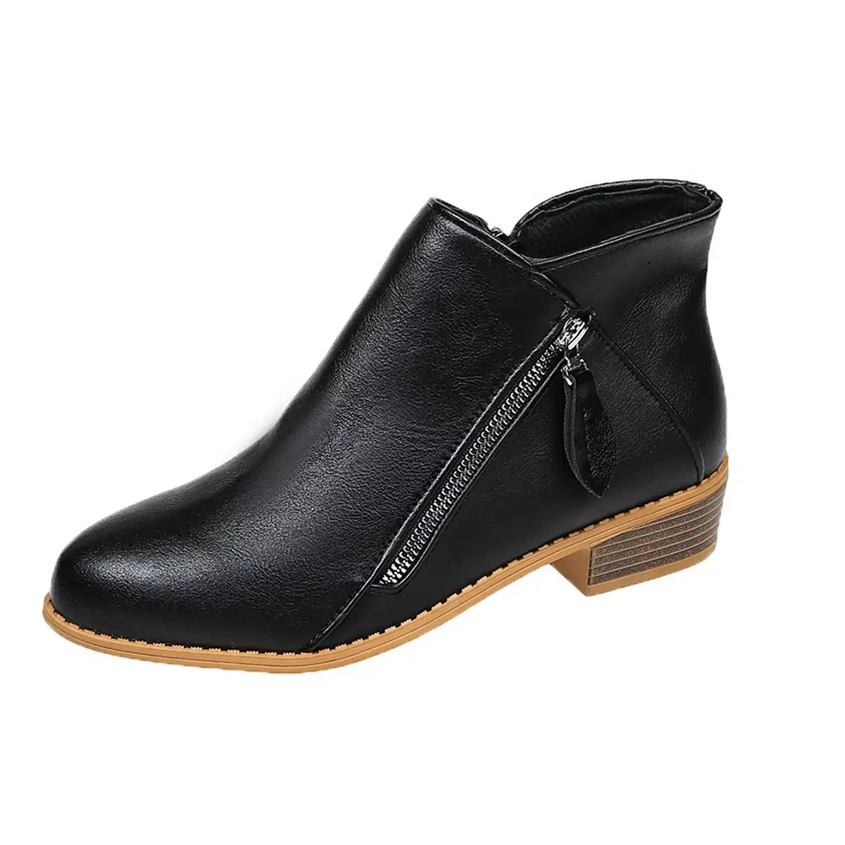 Size Zipper Block Heels Boots - Trendsi - Flyclothing LLC