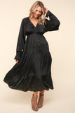 Vestido midi con bolsillos y mangas con volantes de Haptics