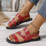 Open Toe Flats Sandals - Trendsi - Flyclothing LLC