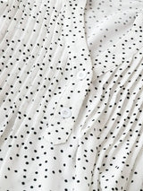 Polka Dot Notched Ruffled Cap Sleeve Blouse - Trendsi - Flyclothing LLC