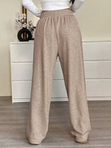 Full Size Drawstring High Waist Wide Leg Pants Plus Size - Trendsi - Flyclothing LLC