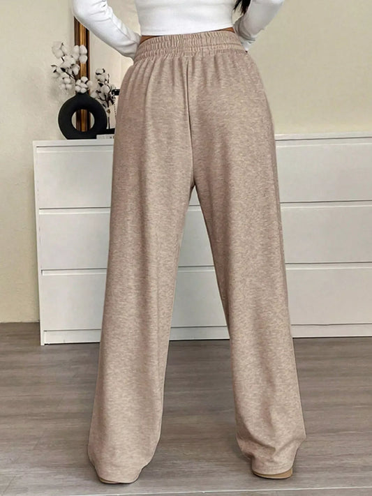 Full Size Drawstring High Waist Wide Leg Pants Plus Size - Trendsi - Flyclothing LLC