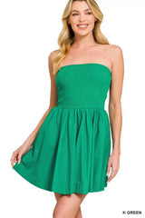 Zenana Combined Knit Tube Top Flare Mini Dress - Trendsi - Flyclothing LLC
