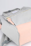 Himawari Contrast Waterproof Canvas Backpack Bag with Side Pockets - Trendsi