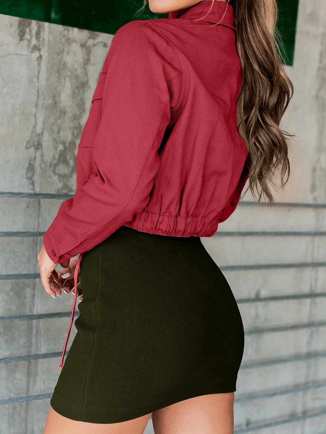 Button Up Long Sleeve Jacket - Trendsi