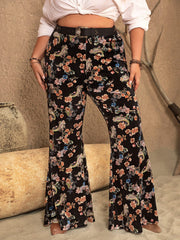 Plus Size Wide Leg Printed Pants - Trendsi