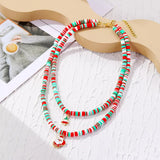 Alloy Christmas Necklace with Santa and Christmas Tree Pendant - Trendsi - Flyclothing LLC