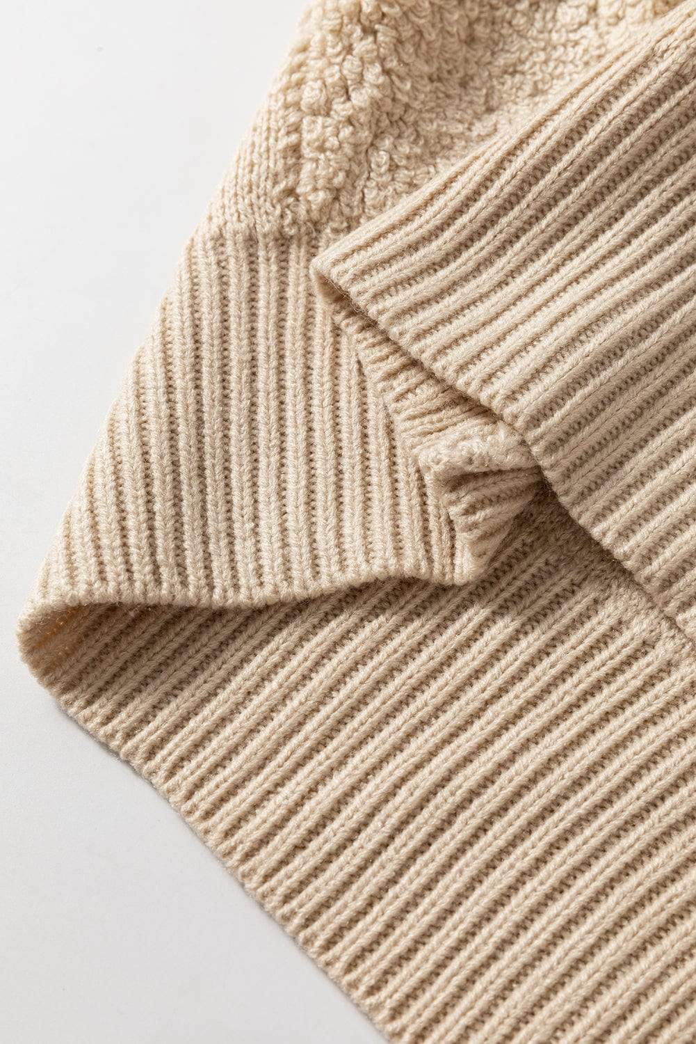 Checkered Round Neck Dropped Shoulder Sweater - Trendsi - Flyclothing LLC