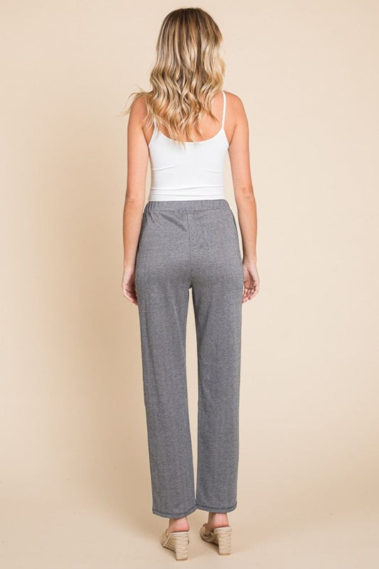 Culture Code Full Size Pin Tuck Detail Slim Pants - Trendsi