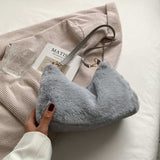 Faux Fur Removable Strap Shoulder Bag - Trendsi - Flyclothing LLC