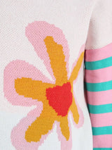 Floral Striped Crew Neck Sweater - Trendsi - Flyclothing LLC