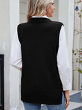 Buttoned Round Neck Sweater Vest - Trendsi - Flyclothing LLC