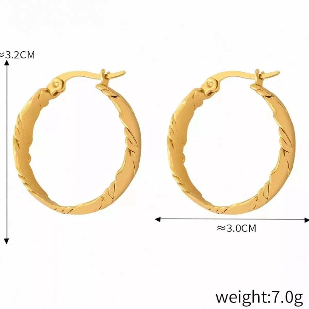 18K Gold-Plated Hoop Earrings - Trendsi - Flyclothing LLC