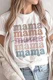 MAMA Letter Crew Neck Tee - Trendsi