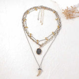3 Piece Stainless Steel Pendant Necklace - Trendsi - Flyclothing LLC