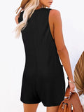 Full Size Pocketed Scoop Neck Sleeveless Romper - Trendsi