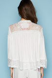 POL Open Front Lace Detail Cardigan - Trendsi