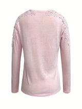Full Size Cutout Round Neck Long Sleeve T-Shirt - Trendsi - Flyclothing LLC