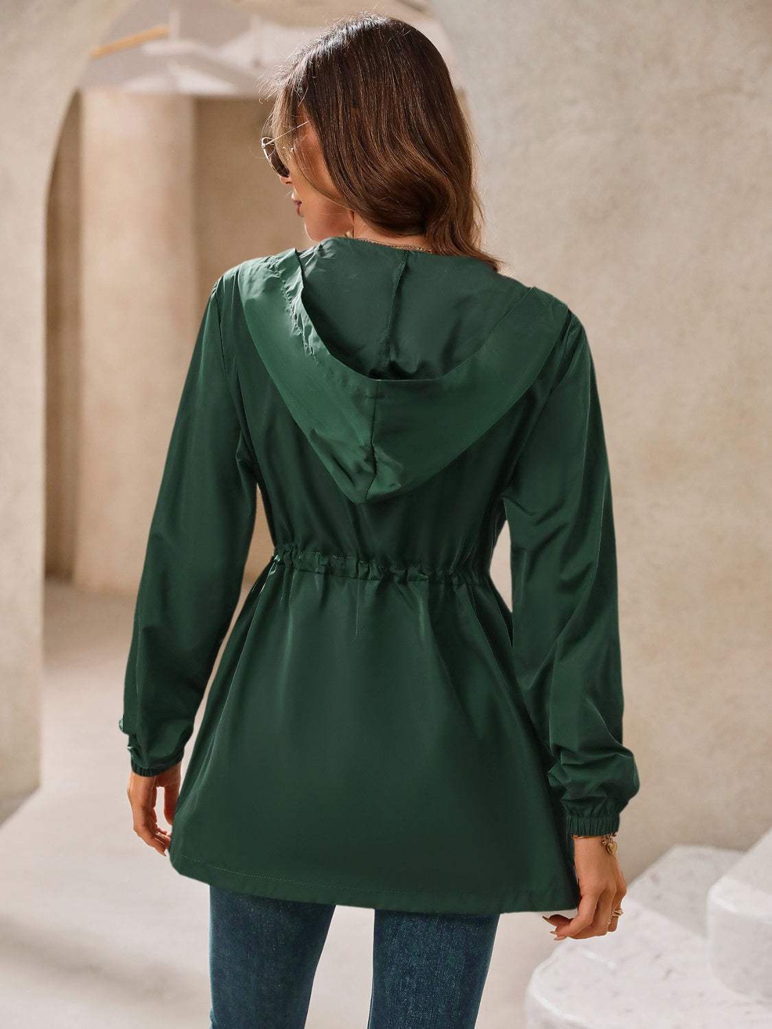 Ivy Lane Outdoor Waterproof Long Sleeve Hooded Windbreaker - Trendsi - Flyclothing LLC