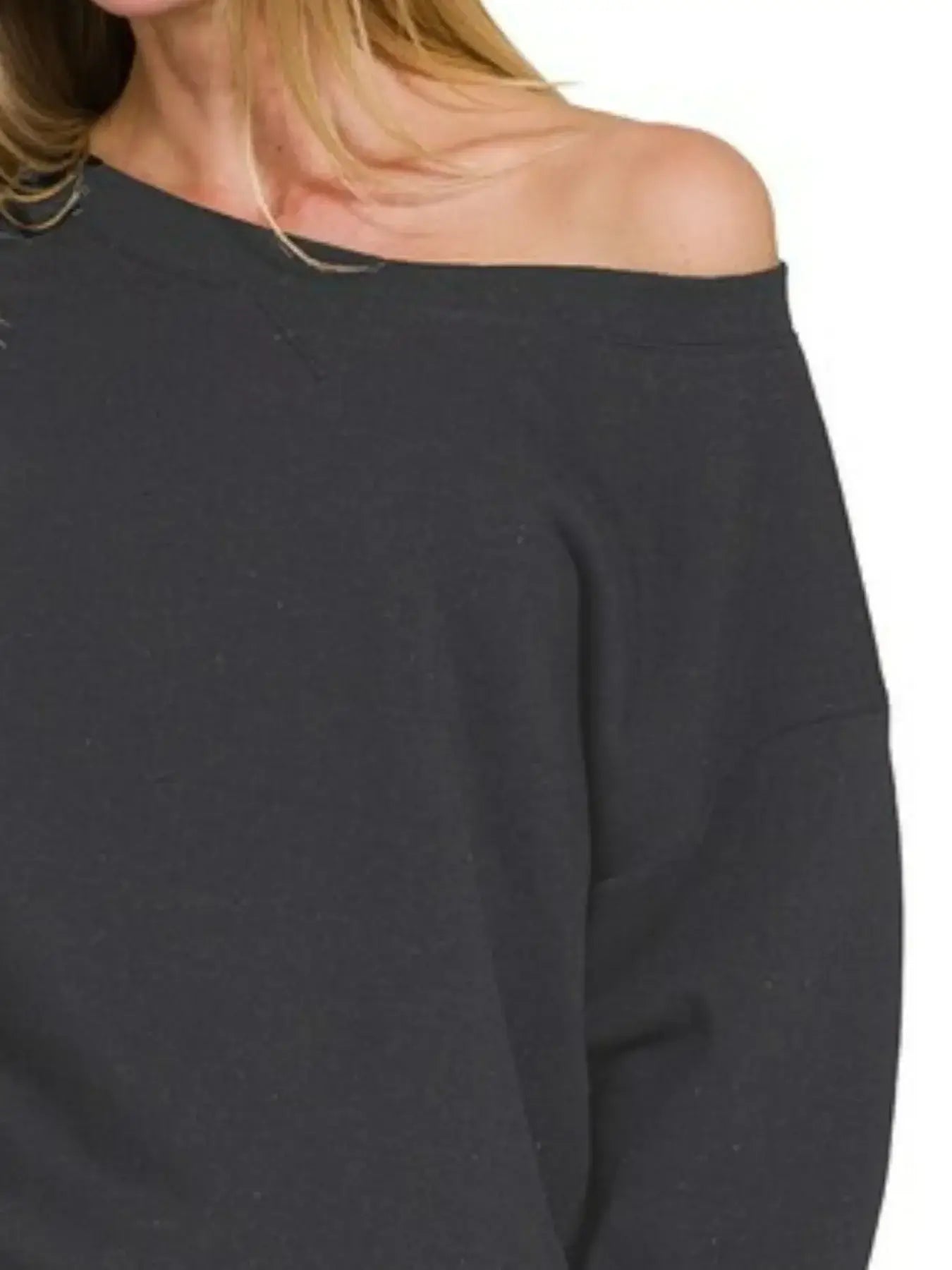 Zenana Fleece Boat Neck Sweatshirt and Shorts Set - Trendsi - Flyclothing LLC