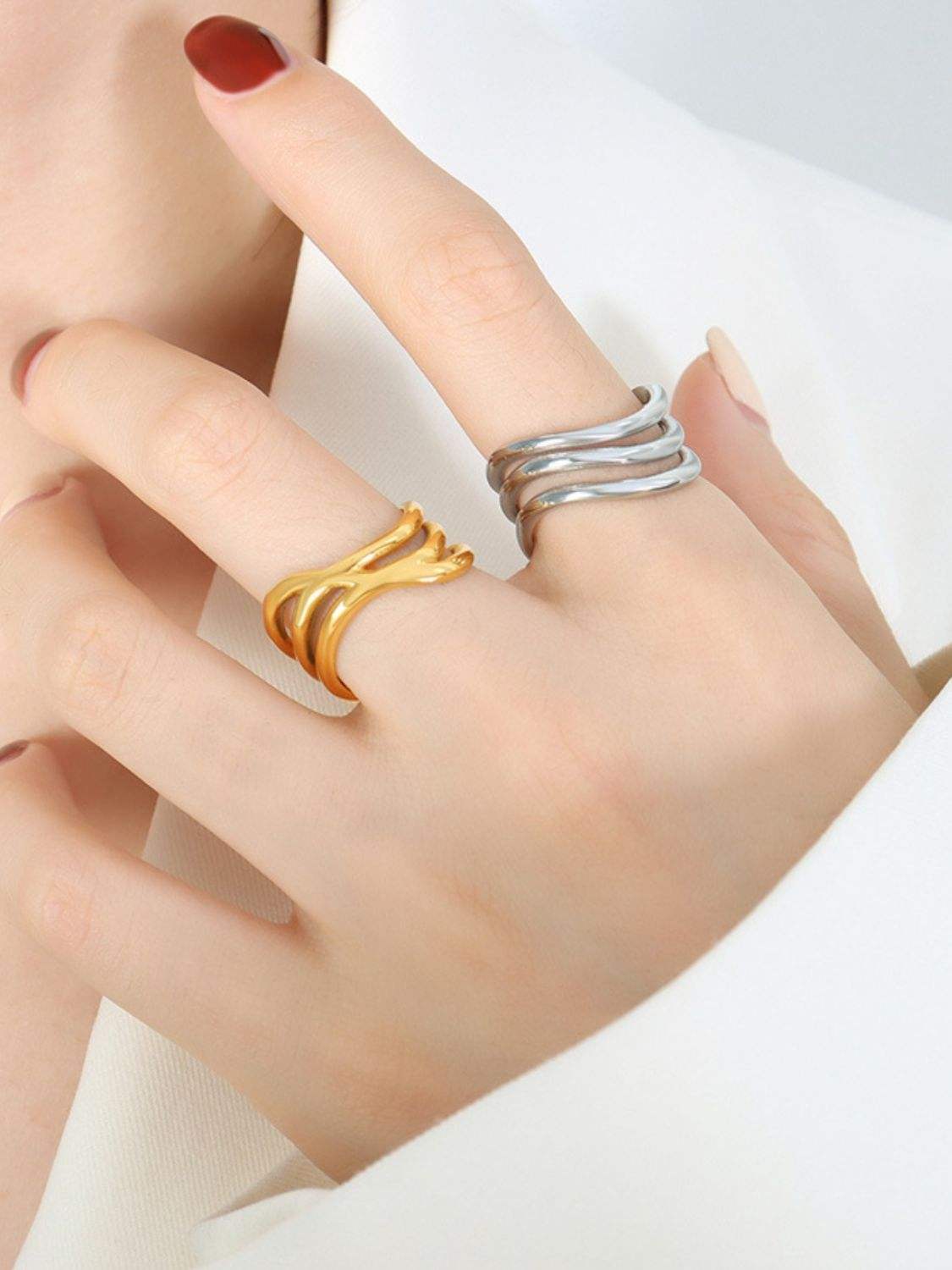 Titanium Steel Three-Layered Ring - Trendsi - Flyclothing LLC