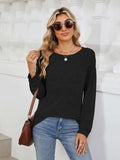 Round Neck Long Sleeve T-Shirt - Trendsi - Flyclothing LLC