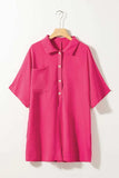 Half Button Collared Neck Romper - Trendsi - Flyclothing LLC