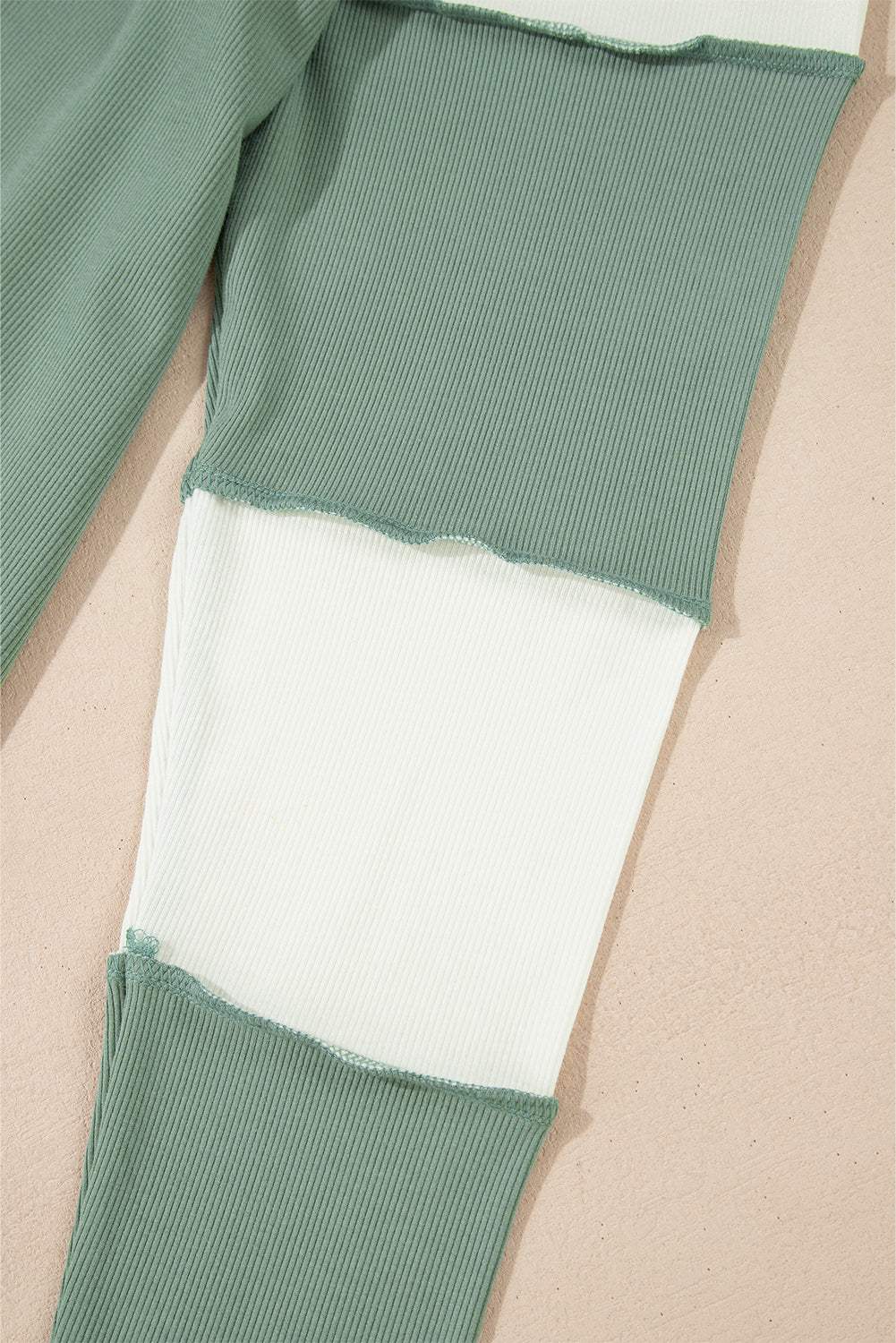 Color Block Round Neck Raglan Sleeve Top - Trendsi - Flyclothing LLC