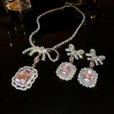 Alloy Crystal Geometric Pendant Necklace - Trendsi - Flyclothing LLC