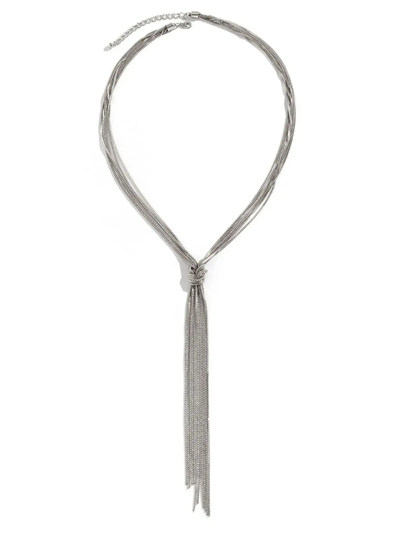 Twisted Knot ChainTassel Necklace - Trendsi - Flyclothing LLC